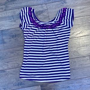 Girls Purple Striped Blouse